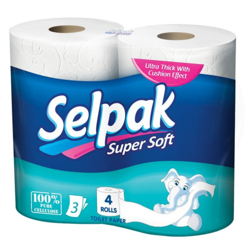 Папір туалетний Selpak тришаровий, 4 шт. в уп.
