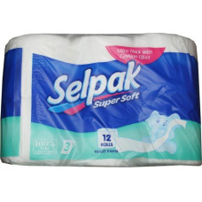 Папір туалетний Selpak тришаровий, 12 шт. в уп.