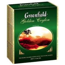 Чорний чай Greenfield Golden Ceylon, 100 пакетиків