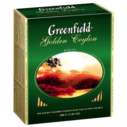 Чорний чай Greenfield Golden Ceylon, 100 пакетиків