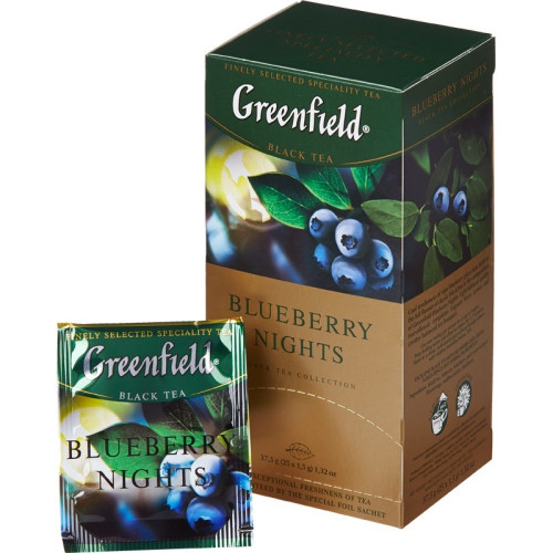 Чай чорний Greenfield Чорниця, 25 пакетиків