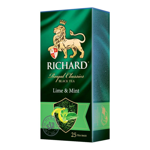 Чай зелений RICHARD Lime Mint, 25 пакетиків