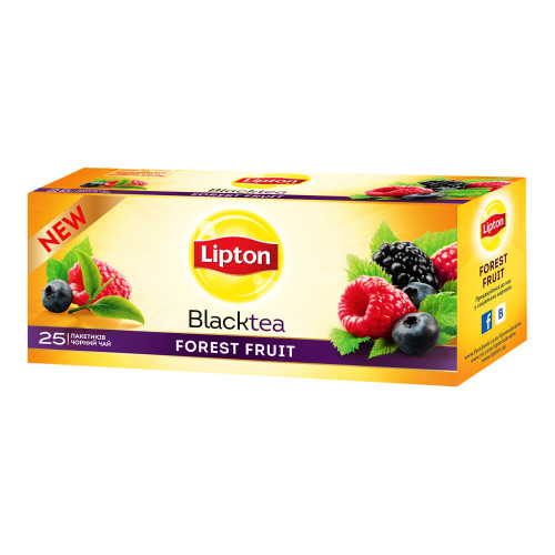 Чорний чай Lipton Forest Fruit, 25 пакетиків