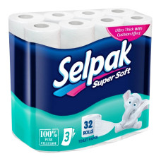 Папір туалетний Selpak 32 шт. в уп., тришаровий