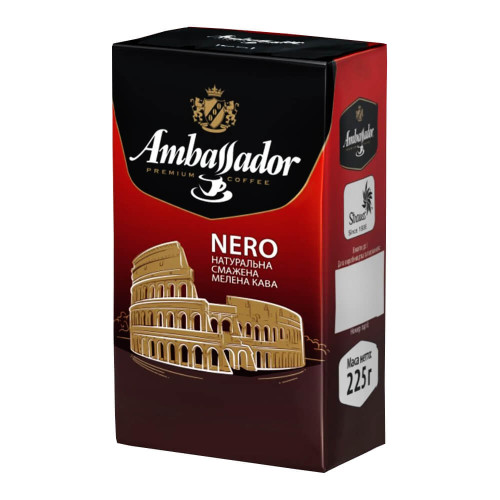 Кава мелена AMBASSADOR NERO 225 г