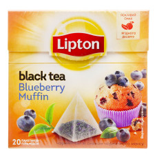 Чай чорний Lipton Blueberry Muffin з чорницею 20 пак.