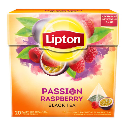 Чай чорний Lipton Маракуйя Малина Passion Raspberry 20 пак.