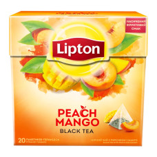 Чай чорний Lipton Персик Манго Peach Mango 20 пак.