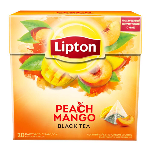 Чай чорний Lipton Персик Манго Peach Mango 20 пак.