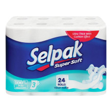 Туалетний папір Selpak 24 рулони Super Soft тришаровий