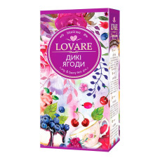 Чорний чай Lovare Дикі ягоди 24 пакетика