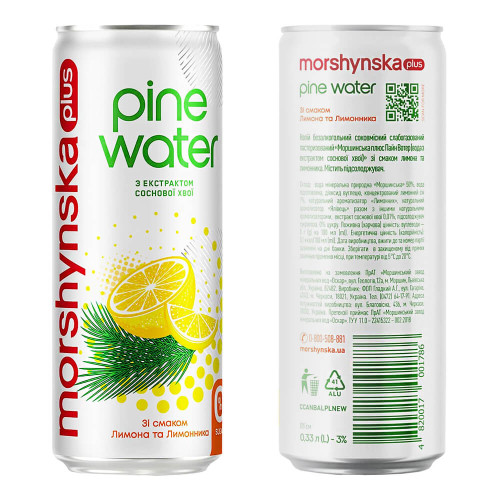 Мінеральна вода Моршинська Pine Water Лимон 0.33 л
