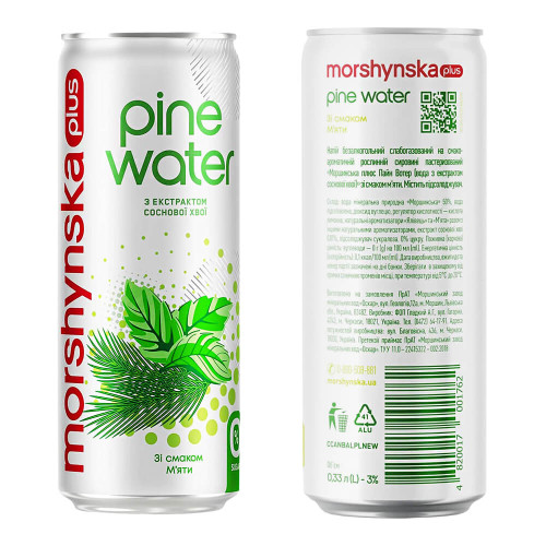 Мінеральна вода Моршинська Pine Water М'ята 0.33 л