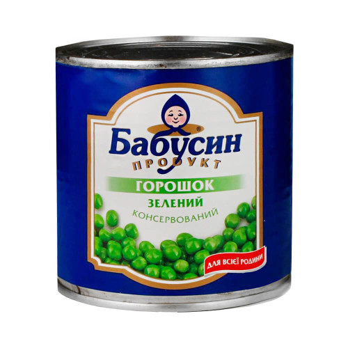 Горошок зелений Бабусин продукт в ж/б, 420 г