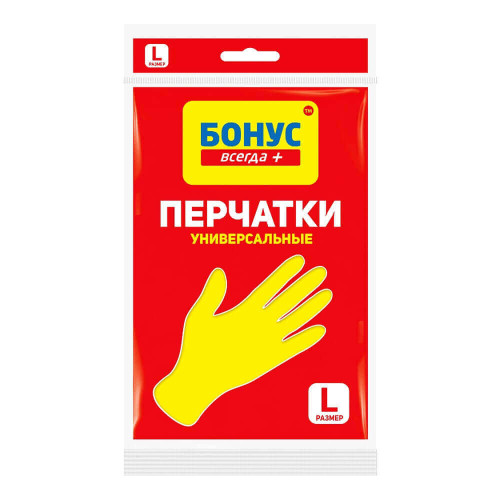 Рукавички гумові універсальні L ТМ Бонус