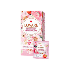 Зелений чай Lovare Strawberry Marshmallow 24 пакетики