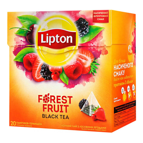 Чорний чай Lipton Forest Fruit 20 пірамідок