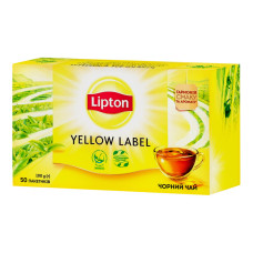 Чорний чай Lipton Yellow Label 50 пакетиків