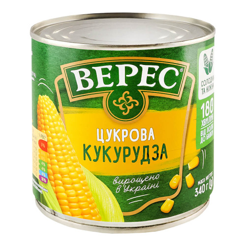 Кукурудза Верес 340 г цукрова консервована