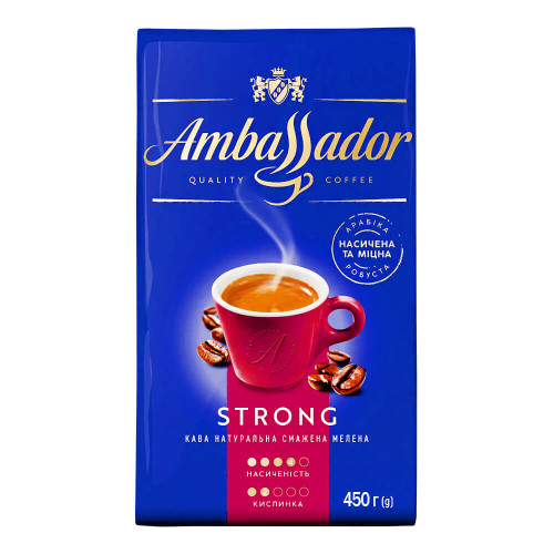 Кава мелена Ambassador Strong 450 г