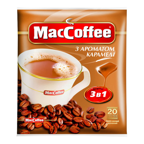 Кавовий напій MacCoffee з ароматом карамелі 3в1, 20 пак.