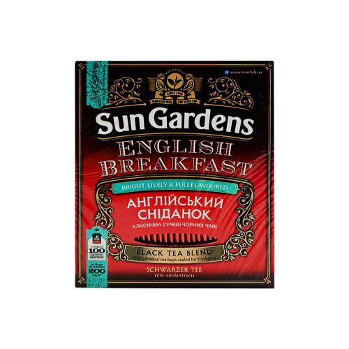 Чорний чай Англійський сніданок Sun Gardens 100 пірамідок