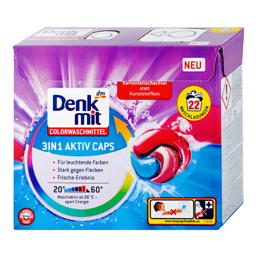 Капсули DenkMit Color для прання кольорового 22 шт.