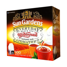 Чорний чай Sun Gardens Every Day Ароматний 100 пак.