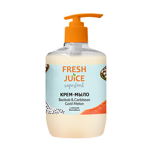 Крем-мило Fresh Juice Баобаб і карибська золота диня з дозатором, 460 мл