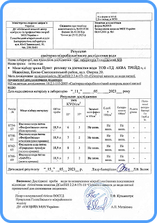 Декларация соответствия воды, 2024